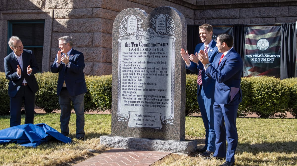 Ten Commandments monument unveiled at Texas courthouse