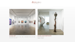 A screenshot of the Aicon Gallery website showing the division of Aicon Art and Aicon Contemporary.