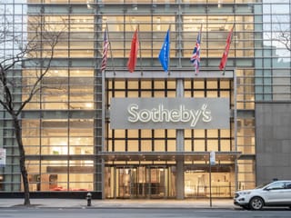 An exterior shot of Sotheby's location on the Upper East Side of Manhattan