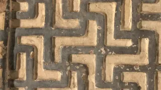 A cropped image of an ancient polychrome terracotta relief fragments repatriated to Turkey from the Virginia Museum of Fine Arts