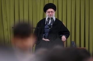 Ayatollah Ali Khamenei of Iran is pictured