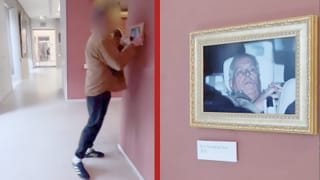 Everyone Hates Elon activists hang Prince Andrew’s post-arrest photo in the Louvre
