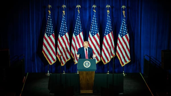 President Donald Trump delivers remarks at the John F. Kennedy Center for the Performing Arts in Washington