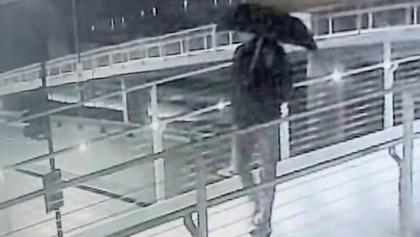 The Kennedy Center has released video footage of the man who allegedly vandalized an ice skating rink with a "toxic" black substance