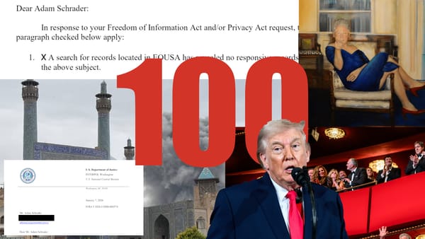 An illustrative collage celebrating how the art news publication Urgent Matter has passed 100 subscribers.